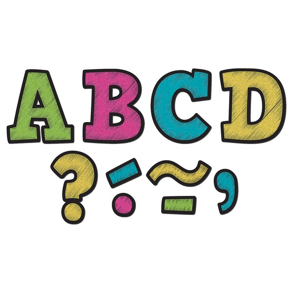 Teacher Created Resources Chalkboard Brights Bold Block 3in Magnetic Letters, PK55 TCR77212 - main